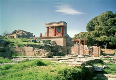 クノッソス宮殿の東からの眺め、紀元前1500年頃 作： Minoan